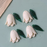 10 PCS Resin Tulip Flower Charms Pendant for DIY Jewelry Making
