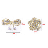 10PCS Retro Crystal Pearl Bowknot Flower Jewelry DIY Access.