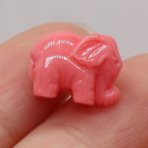 10 PCS Synthetic Coral Through Hole Beads Elephant Buddha Shape