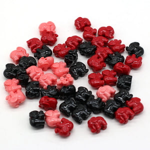 10 PCS Synthetic Coral Through Hole Beads Elephant Buddha Shape