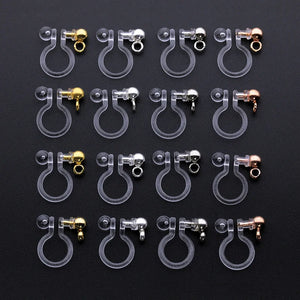 10 PCS Stainless Steel Ear Clip for Jewelry Making Resin Earrings Base
