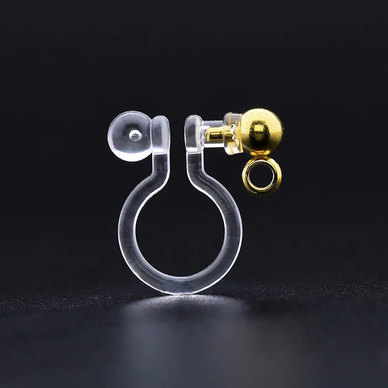 10 PCS Stainless Steel Ear Clip for Jewelry Making Resin Earrings Base