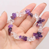 Natural Amethyst Clear Quartz Stone Hand String Reiki Healing Jewelry