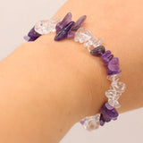 Natural Amethyst Clear Quartz Stone Hand String Reiki Healing Jewelry