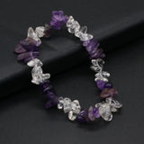 Natural Amethyst Clear Quartz Stone Hand String Reiki Healing Jewelry