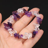 Natural Amethyst Clear Quartz Stone Hand String Reiki Healing Jewelry