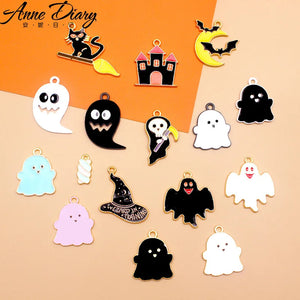 Alloy Halloween Ghost Earring Necklace Pendant