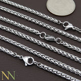 10 PCS Stainless Steel Wheat Chain Necklace, 3mm Tarnish Necklace Choker