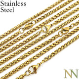 10 PCS Stainless Steel Wheat Chain Necklace, 3mm Tarnish Necklace Choker