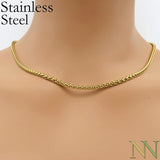 10 PCS Stainless Steel Wheat Chain Necklace, 3mm Tarnish Necklace Choker