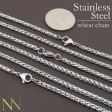 10 PCS Stainless Steel Wheat Chain Necklace, 3mm Tarnish Necklace Choker
