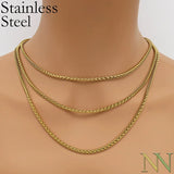10 PCS Stainless Steel Wheat Chain Necklace, 3mm Tarnish Necklace Choker