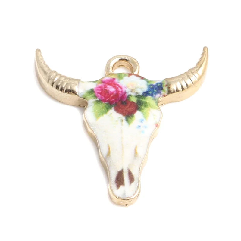 10 Cow Animal Charms Multicolor Pendant DIY Jewelry Making