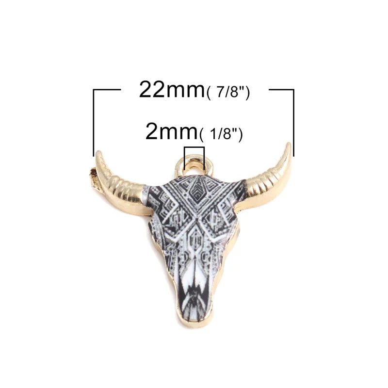 10 Cow Animal Charms Multicolor Pendant DIY Jewelry Making