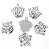 Doreen Box Rhinestone Crown Charm Pendants Silver DIY Jewelry Making 21mmx20mm