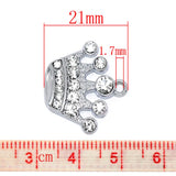 Doreen Box Rhinestone Crown Charm Pendants Silver DIY Jewelry Making 21mmx20mm