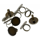 10 Pack Adjustable Ring Blank Bezel Base Settings Oval Shape Bronze