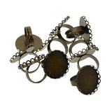 10 Pack Adjustable Ring Blank Bezel Base Settings Oval Shape Bronze