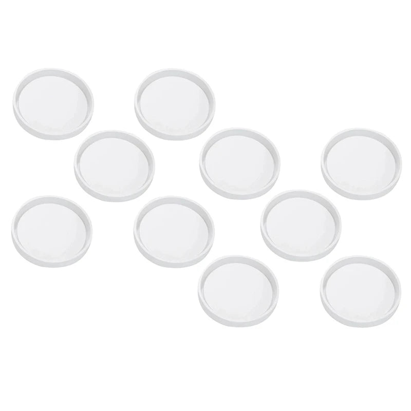 10 Pack Round Coaster Silicone Mold, Diameter 3.15Inch, Resin & Cement Casting
