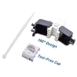 10-Pack Cat6A RJ45 - Toolless 180 Degree Ethernet Wall Coupler