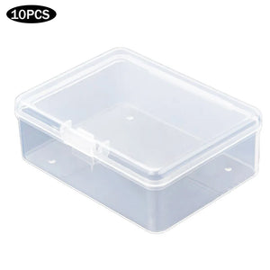 10 Pack Clear Storage Box with Snap-tight Closure Latch Jewelry Bead Container