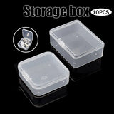 10 Pack Clear Storage Box with Snap-tight Closure Latch Jewelry Bead Container
