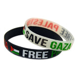 10 Pack SAVE GAZA Silicone Rubber Wristband Bracelets for Women Men