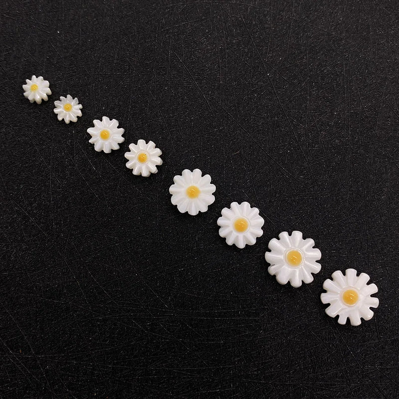 10 Pack Natural Pearl Shell Beads Small Daisy Shaped Loose Bead DIY 6-12