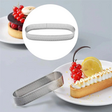 10 Pack Oval Tart Ring, Perforated Baking Ring, Stainless Steel Cake Tart Mold