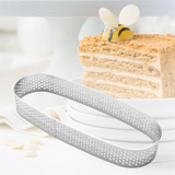10 Pack Oval Tart Ring, Perforated Baking Ring, Stainless Steel Cake Tart Mold