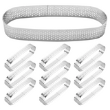 10 Pack Oval Tart Ring, Perforated Baking Ring, Stainless Steel Cake Tart Mold