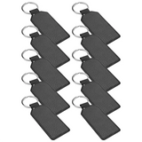 10 Pack Glitter PU Leather Keychain DIY Heat Transfer Keyring