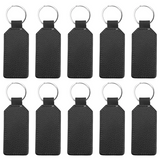 10 Pack Glitter PU Leather Keychain DIY Heat Transfer Keyring
