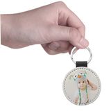10 Pack Glitter PU Leather Keychain Sublimation Blanks DIY Heat Transfer Keyring