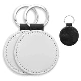 10 Pack Glitter PU Leather Keychain Sublimation Blanks DIY Heat Transfer Keyring