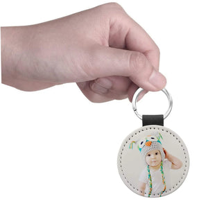 10 Pack Sublimation Blanks PU Leather DIY Heat Transfer Keyring