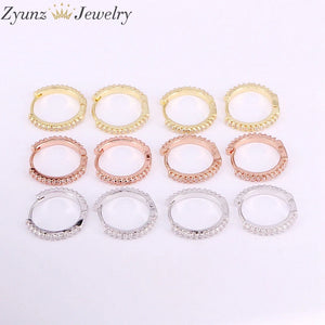 10 Pairs 14mm Clear Crystal Stone Hoop Earrings Jewelry for Women