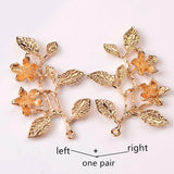 10 Pairs Metal Flower Branch Pendant Charms for Jewelry Making