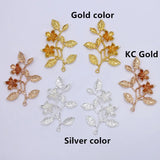 10 Pairs Metal Flower Branch Pendant Charms for Jewelry Making