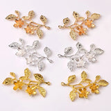 10 Pairs Metal Flower Branch Pendant Charms for Jewelry Making