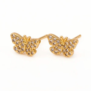 10 Pairs Butterfly Stud Earrings Rhinestone Insect Ear Studs Minimalist Jewelry