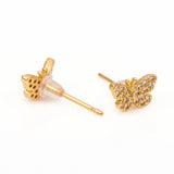 10 Pairs Butterfly Stud Earrings Rhinestone Insect Ear Studs Minimalist Jewelry