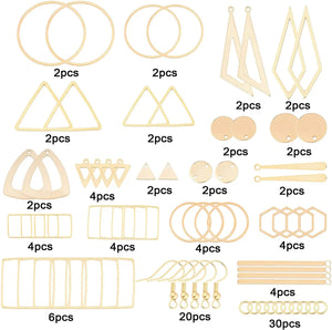 10 Pairs DIY Geometry Earring Making Kit with Charms & Hooks