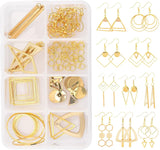 10 Pairs DIY Geometry Earring Making Kit with Charms & Hooks