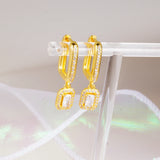 10 Pairs CZ Geometric Moon Heart Earrings