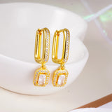 10 Pairs CZ Geometric Moon Heart Earrings
