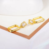 10 Pairs CZ Geometric Moon Heart Earrings