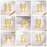 10 Pairs CZ Geometric Moon Heart Earrings