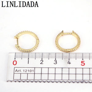 10 Pairs Silver CZ Zirconia Pave Hoop Earrings Jewelry Accessories