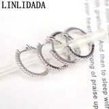 10 Pairs Silver CZ Zirconia Pave Hoop Earrings Jewelry Accessories